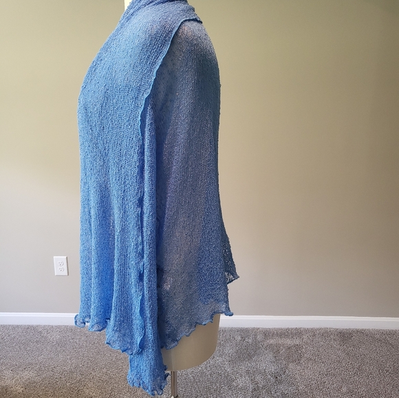 Fresco by Nomadic Traders – Beach Blue Long Mesh/Crochet Cardi/Shawl (One Size) - Picture 8 of 16